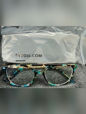 NEW FYTOO Blue Tortoise Frames + Magnetic Sunglass Clip